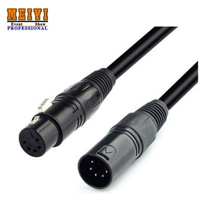 Good quality 5 pin 1meters length DMX signal lighting cable for led stage light dj equipment